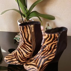 Rachel Roy animal print bootie.
